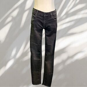 MOTHER Denim ‘The Looker’ Distressed Skinny Jeans in “Destroyed Ride” Gray Sz 26